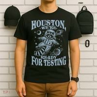 Houston We're Ready For Testing Teacher Racoon Astronaut T-Shirt thumb 6