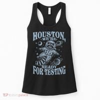 Houston We're Ready For Testing Teacher Racoon Astronaut Women's Tank Top thumb 0