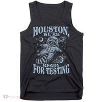 Houston We're Ready For Testing Teacher Racoon Astronaut Tank Top thumb 0