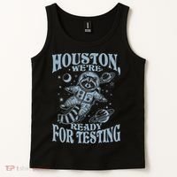 Houston We're Ready For Testing Teacher Racoon Astronaut Tank Top thumb 2