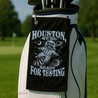 Houston We're Ready For Testing Teacher Racoon Astronaut Golf Towel thumb 2