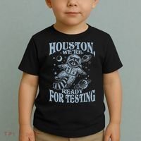 Houston We're Ready For Testing Teacher Racoon Astronaut Toddler T-Shirt thumb 2