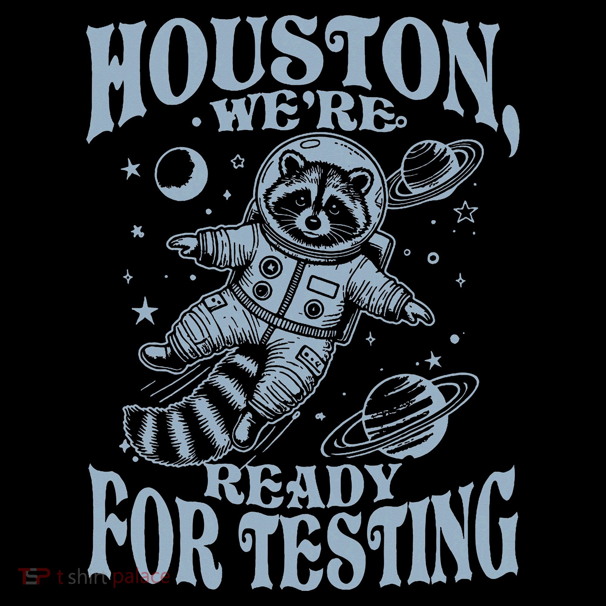 Houston We're Ready For Testing Teacher Racoon Astronaut Toddler T-Shirt