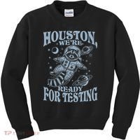 Houston We're Ready For Testing Teacher Racoon Astronaut Kids Sweatshirt thumb 0