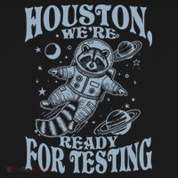 Houston We're Ready For Testing Teacher Racoon Astronaut Kids Sweatshirt thumb 2