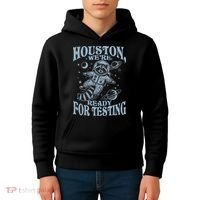 Houston We're Ready For Testing Teacher Racoon Astronaut Kids Hoodie thumb 4