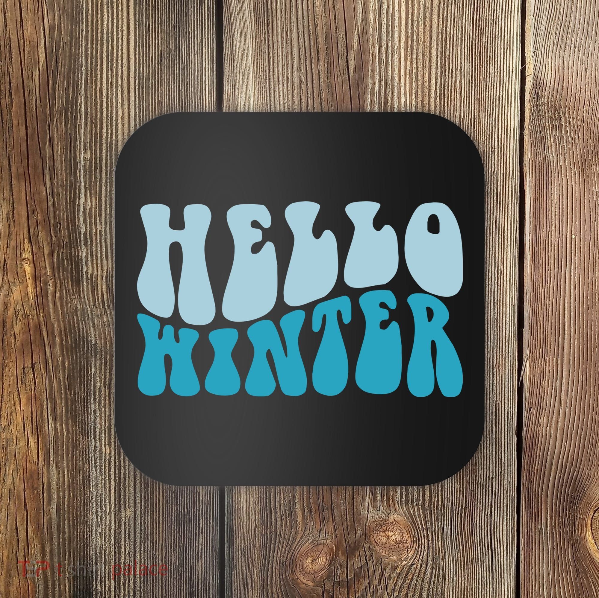 Hello Winter Retro Coaster
