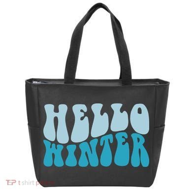 Hello Winter Retro Tote Bag
