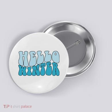Hello Winter Retro Button