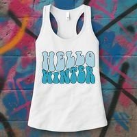 Hello Winter Retro Women's Tank Top thumb 3