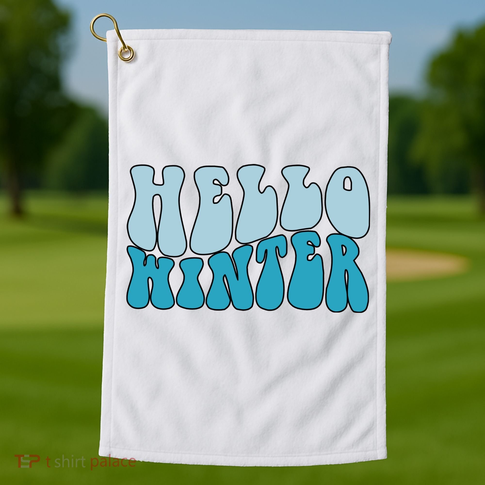 Hello Winter Retro Golf Towel