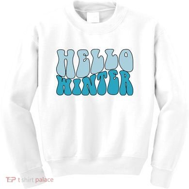 Hello Winter Retro Kids Sweatshirt