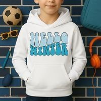 Hello Winter Retro Kids Hoodie thumb 2