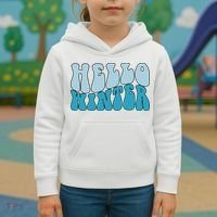 Hello Winter Retro Kids Hoodie thumb 3