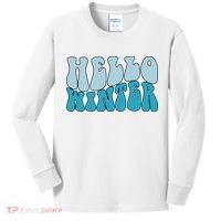 Hello Winter Retro Kids Long Sleeve Shirt thumb 0
