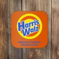 Harris Walz Removes Stubborn Orange Stains Support Kamala Harris 2024 Coaster thumb 0