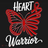 Heart Warrior Red Ribbon Butterfly Heart Health Awareness Women's Hoodie thumb 2