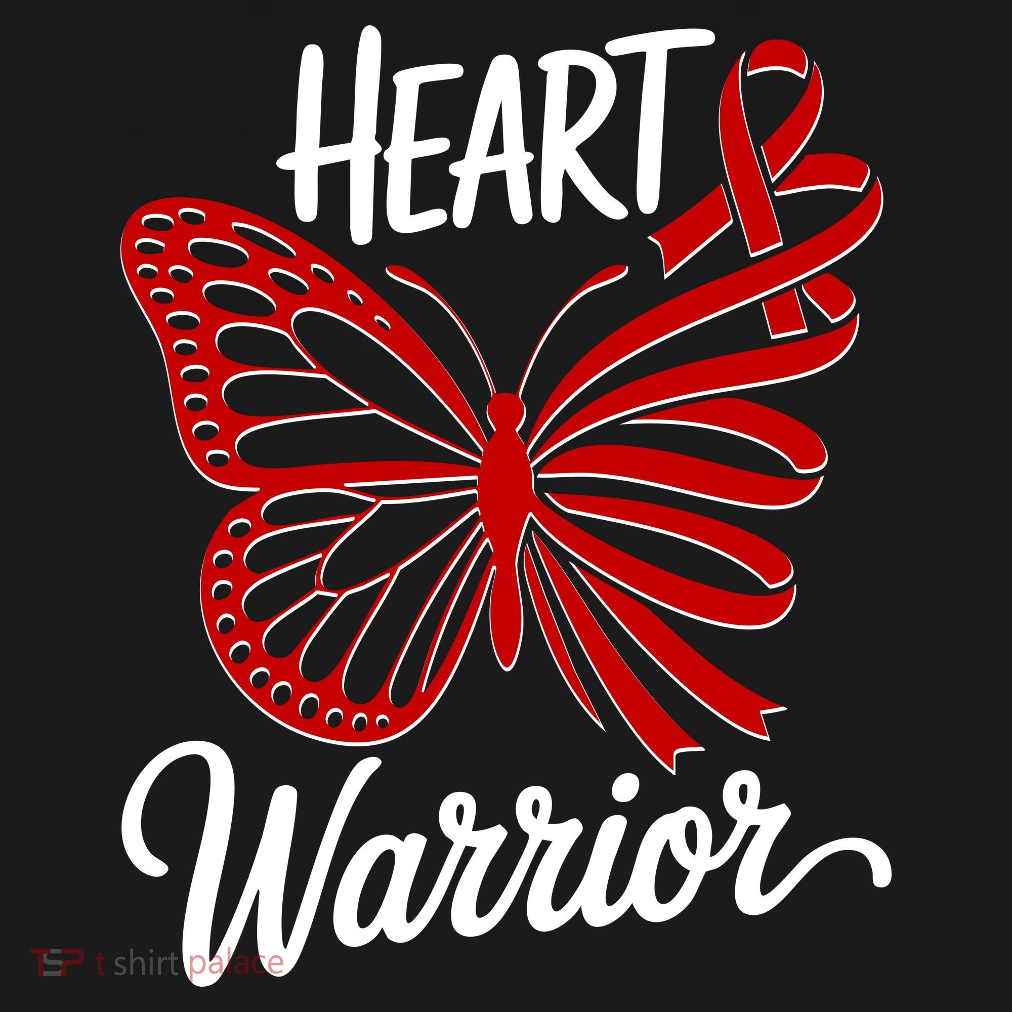 Heart Warrior Red Ribbon Butterfly Heart Health Awareness Women's Hoodie
