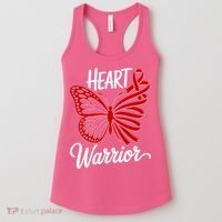 Heart Warrior Red Ribbon Butterfly Heart Health Awareness Women's Tank Top thumb 0