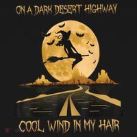Halloween Witch Riding Brooms On A Dark Desert Highways Road Ornament thumb 1