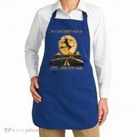 Halloween Witch Riding Brooms On A Dark Desert Highways Road Apron thumb 2