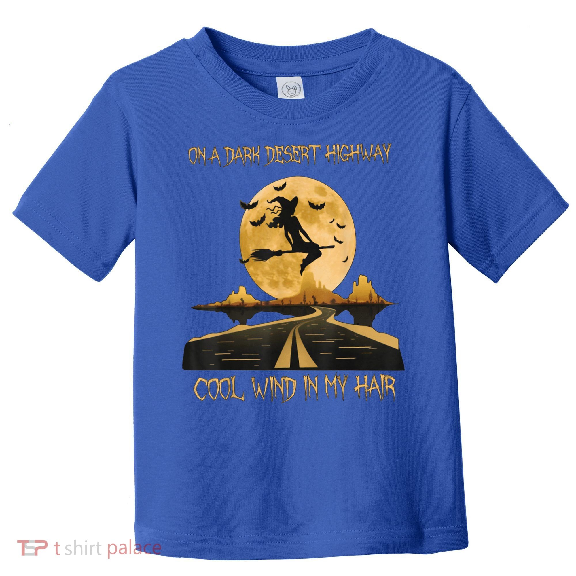 Halloween Witch Riding Brooms On A Dark Desert Highways Road Toddler T-Shirt