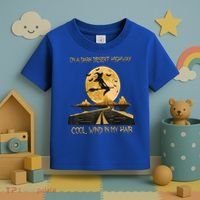 Halloween Witch Riding Brooms On A Dark Desert Highways Road Toddler T-Shirt thumb 3