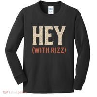 Hey (With Rizz) Kids Long Sleeve Shirt thumb 0