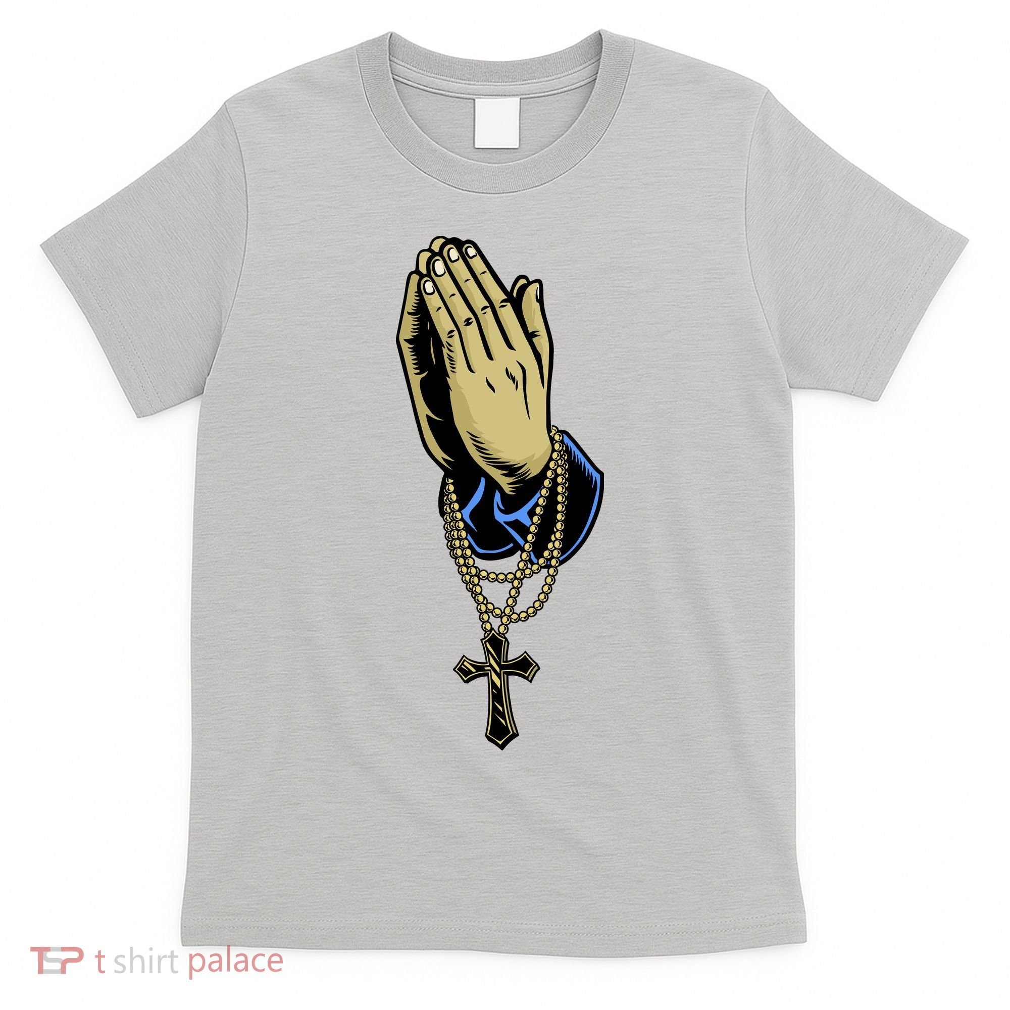 Hand With Rosary Praying Cross T-Shirt