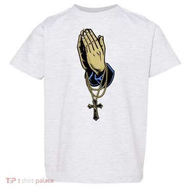 Hand With Rosary Praying Cross Toddler T-Shirt