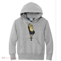 Hand With Rosary Praying Cross Kids Hoodie thumb 0
