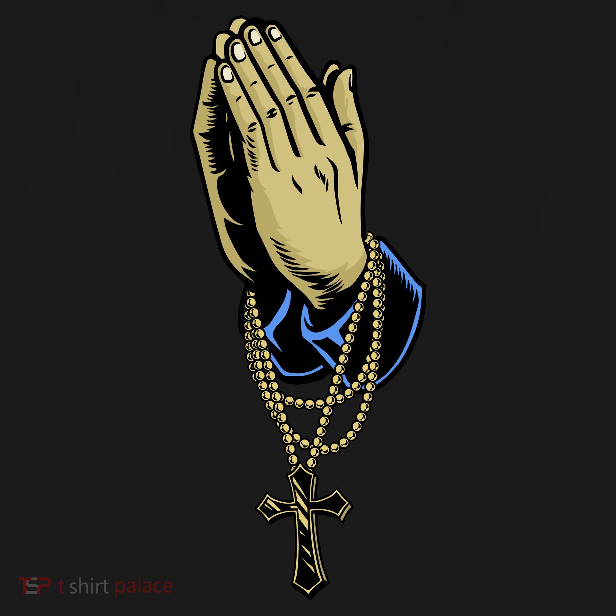 Hand With Rosary Praying Cross Doggie Tank