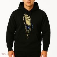 Hand With Rosary Praying Cross Hoodie thumb 2