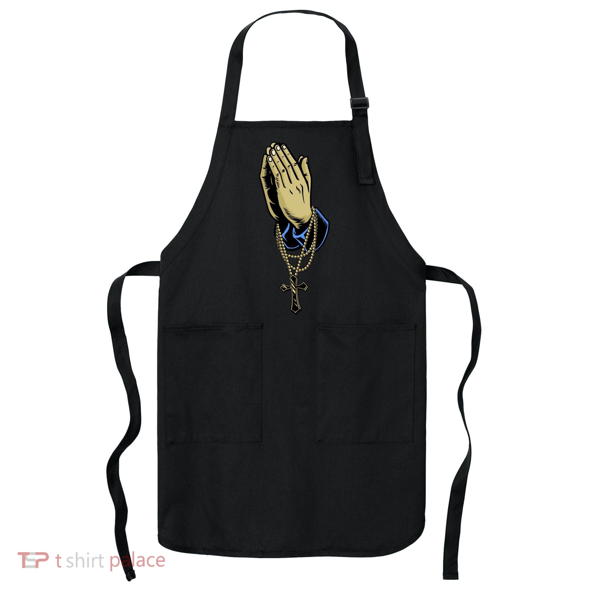 Hand With Rosary Praying Cross Apron