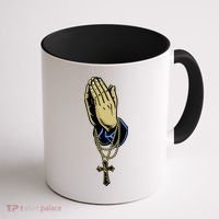 Hand With Rosary Praying Cross Coffee Mug thumb 1