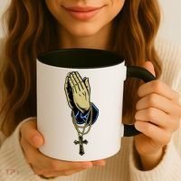 Hand With Rosary Praying Cross Coffee Mug thumb 3