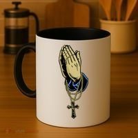 Hand With Rosary Praying Cross Coffee Mug thumb 4