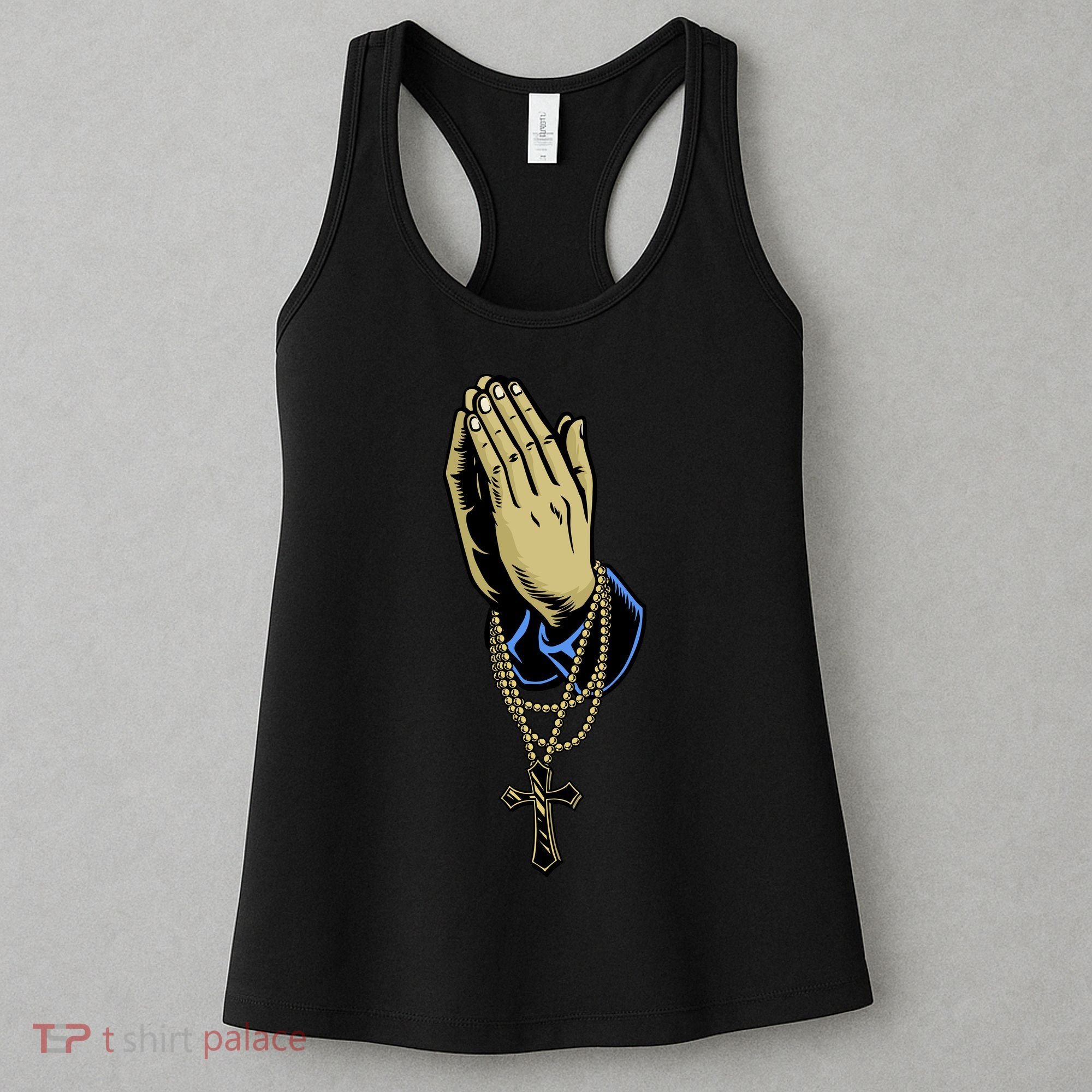 Hand With Rosary Praying Cross Women's Tank Top