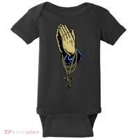 Hand With Rosary Praying Cross Baby Bodysuit thumb 0
