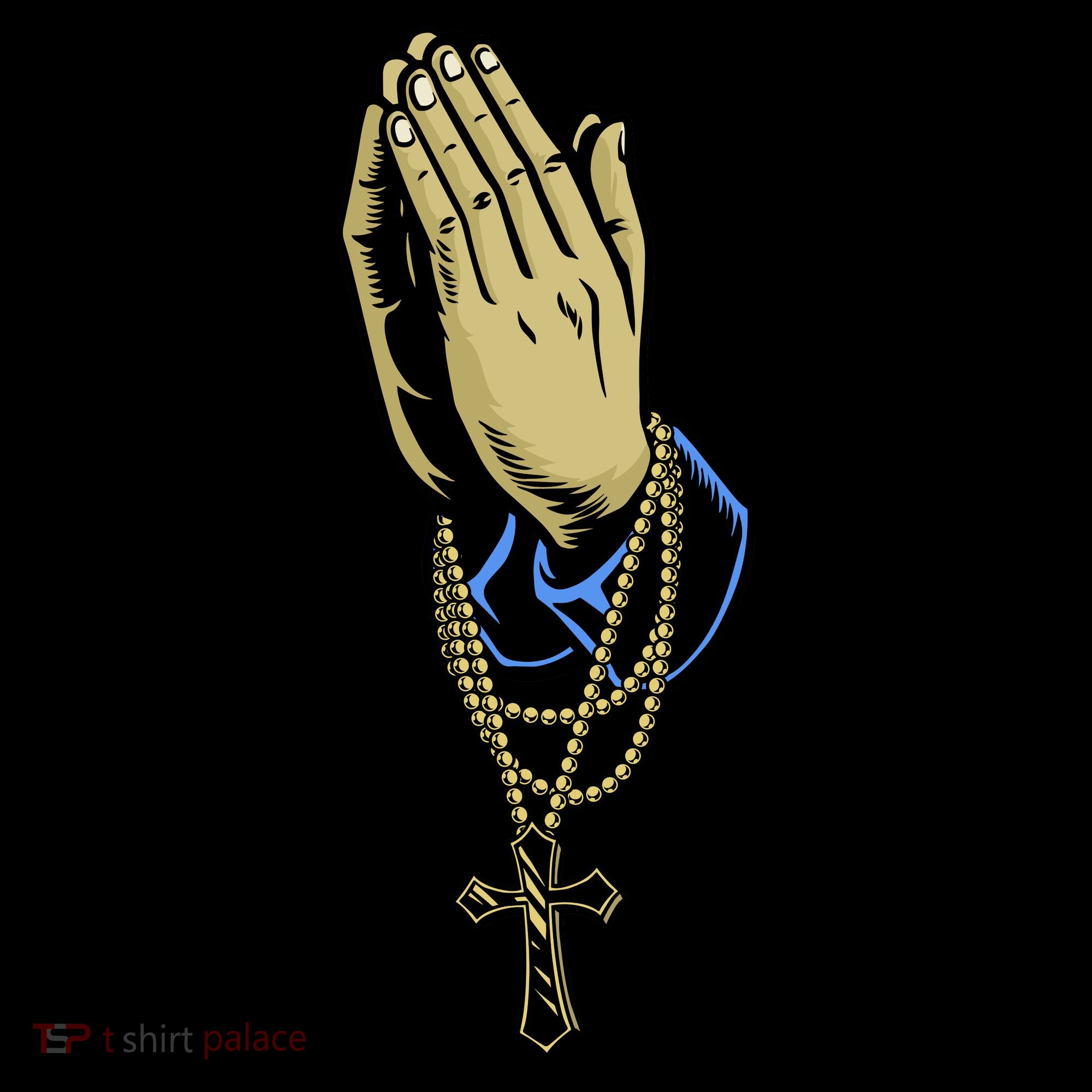 Hand With Rosary Praying Cross Baby Bodysuit