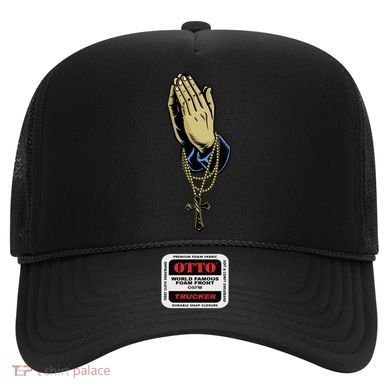 Hand With Rosary Praying Cross Hat