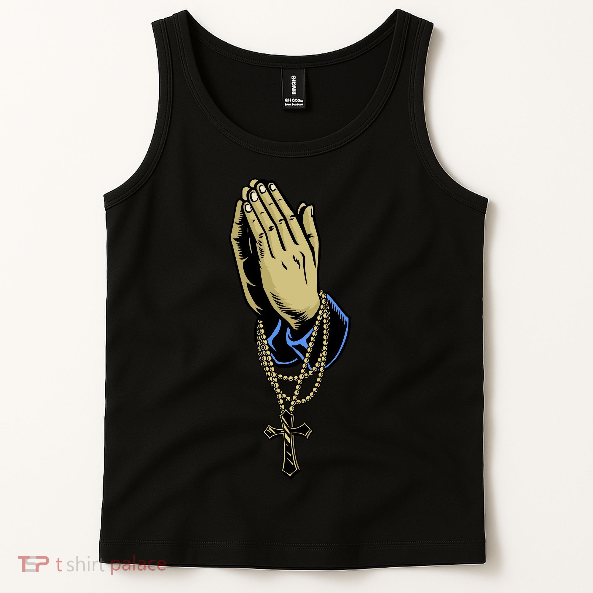Hand With Rosary Praying Cross Tank Top
