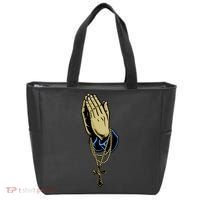 Hand With Rosary Praying Cross Tote Bag thumb 0