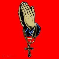 Hand With Rosary Praying Cross Santa Hat thumb 1