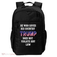 He Who Saves His Country Does Not Violate Any Law Backpack thumb 0