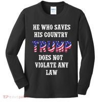 He Who Saves His Country Does Not Violate Any Law Kids Long Sleeve Shirt thumb 0