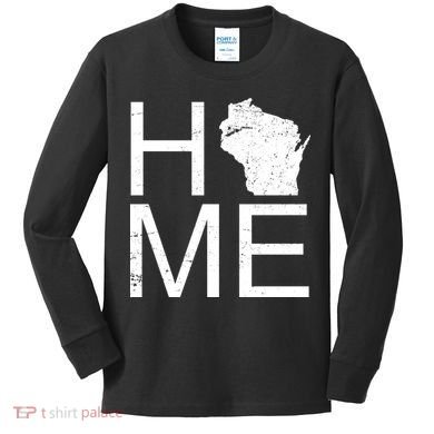 Home Wisconsin State Pride Vintage Kids Long Sleeve Shirt