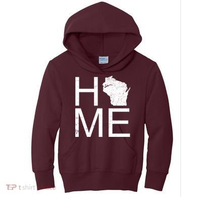 Home Wisconsin State Pride Vintage Kids Hoodie