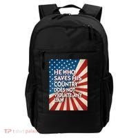 He Who Saves His Country Does Not Violate Any Law Backpack thumb 0