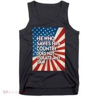 He Who Saves His Country Does Not Violate Any Law Tank Top thumb 0